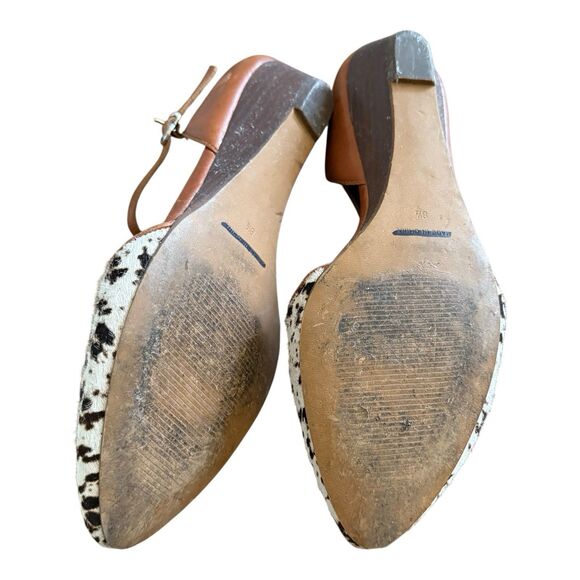 MADEWELL Beatrice Sz 8.5 Strap Animal Hair Brown Leather O’Dorsey Flats 87962 - Picture 8 of 8